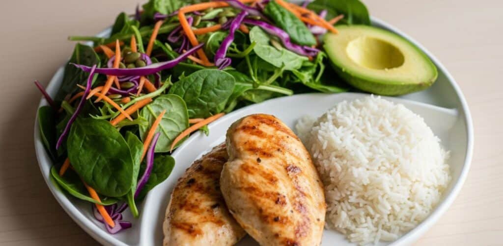 Food Sequencing Order Plate: Fiber, Protein, and Carbs