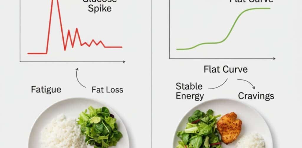 Glucose Goddess Method Spike vs Flat Curve Comparison