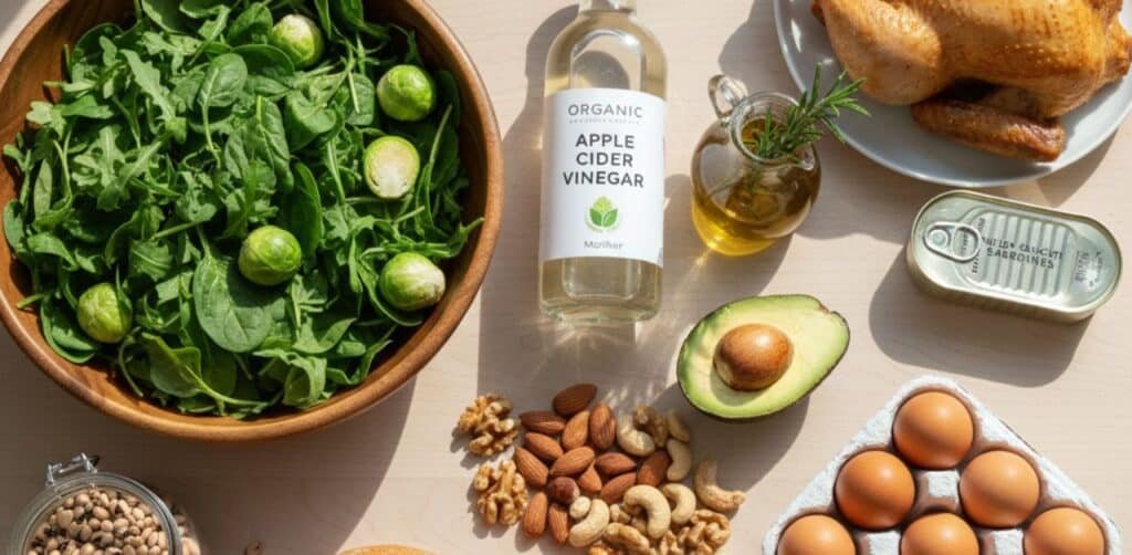 fiber based protein sheild healthy fats  ,vinegary fats smart carbs 