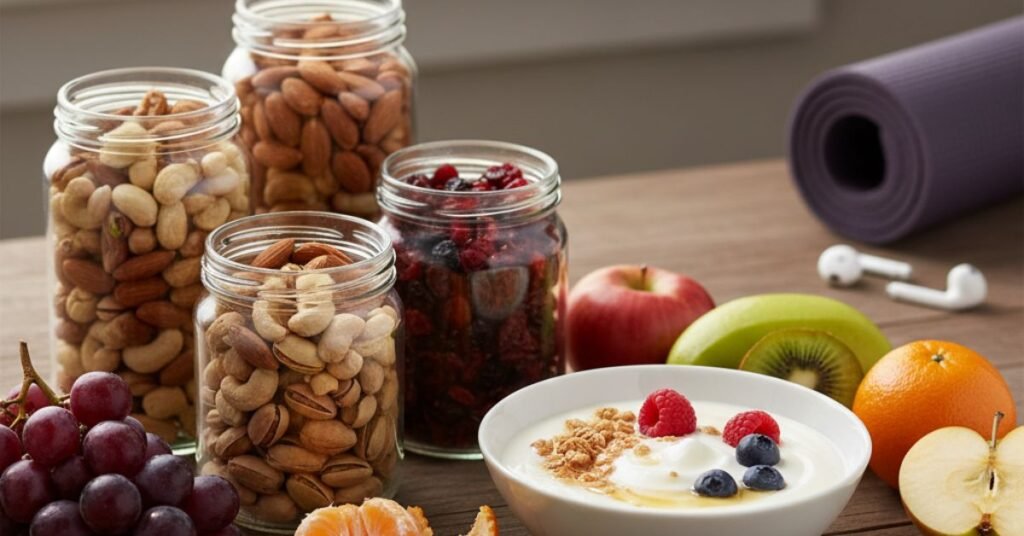 nuts berries and yougurt