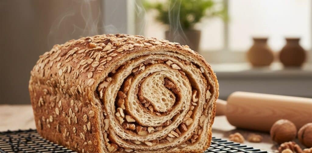 Healthy homemade diabetic-friendly oatnut bread recipe result.