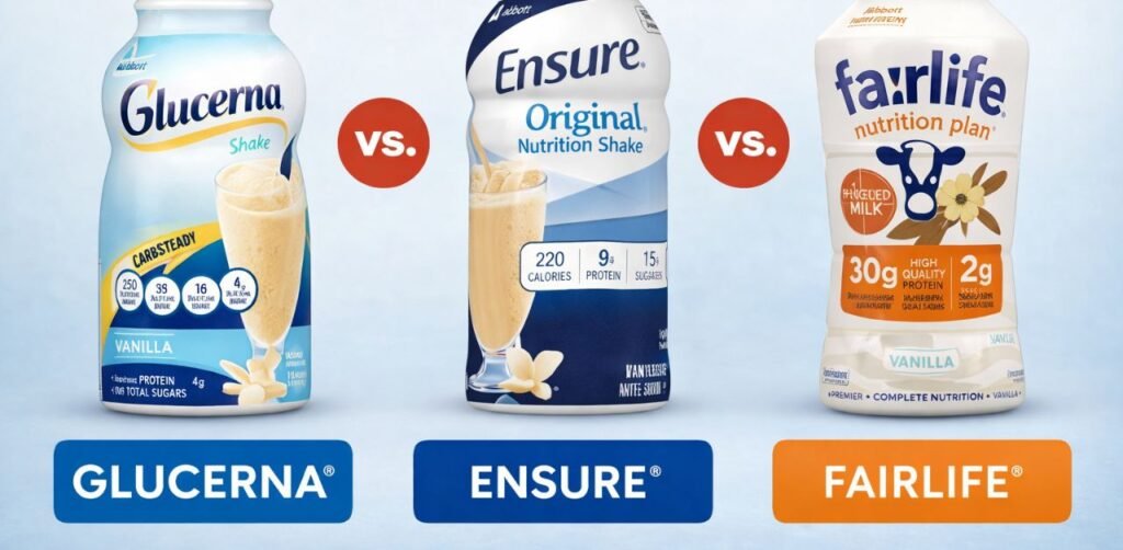 1. Store-Bought Battle: Glucerna vs. Ensure vs. Fairlife