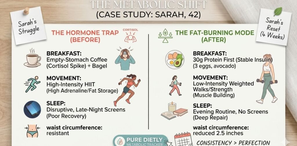 Difference between stress belly and insulin belly types