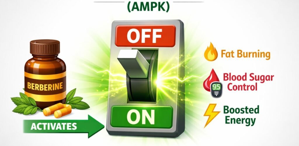 How Berberine activates AMPK metabolic master switch for fat burning.