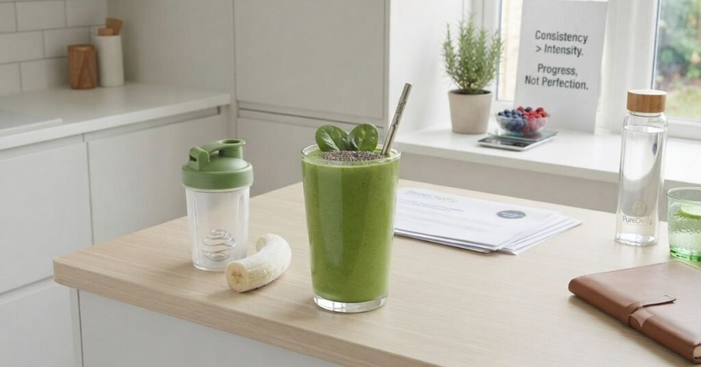 1. PureDietly Post-Workout Green Protein Smoothie