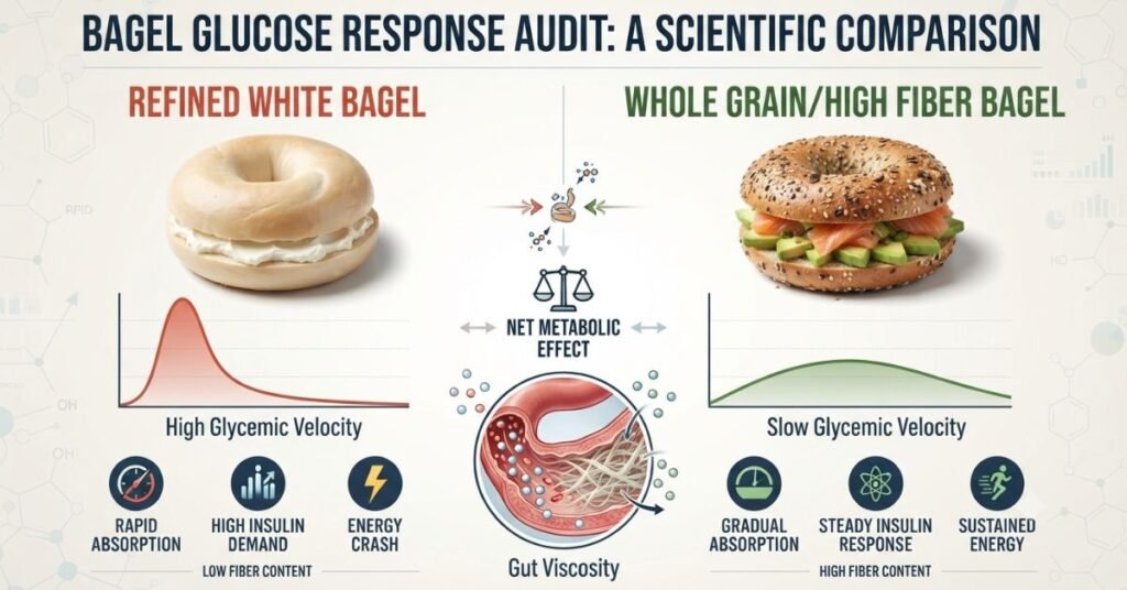 "Refined White Bagel" vs. "Whole Grain/High Fiber Bagel."