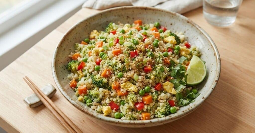Garlic & Ginger Vegetable Fried "Rice"
