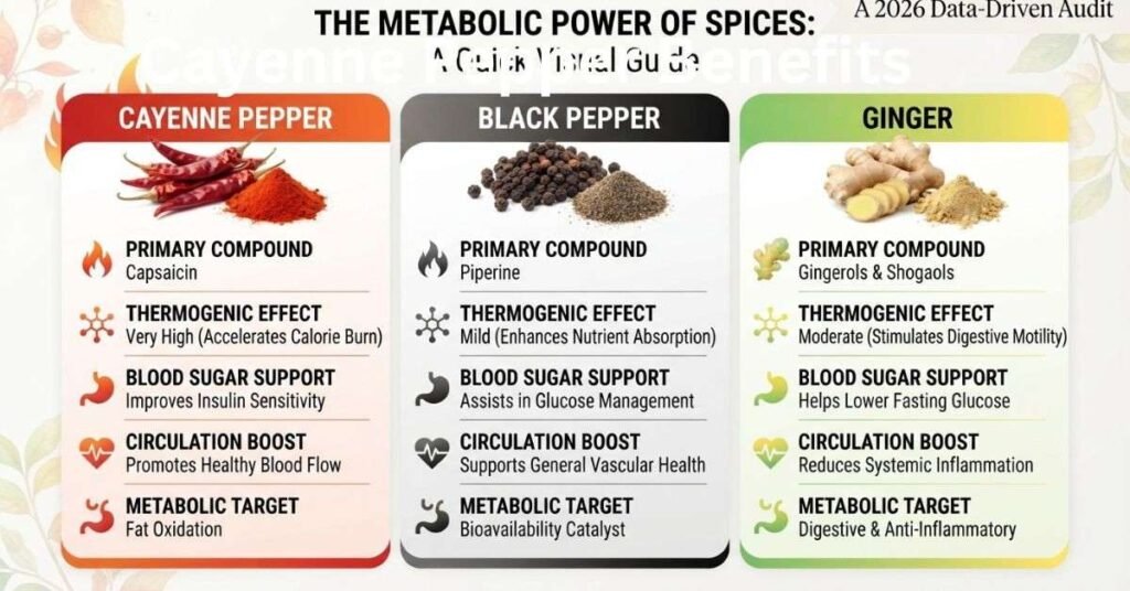 Cayenne Pepper vs. Black Pepper & Ginger: Side-By-Side Comparison