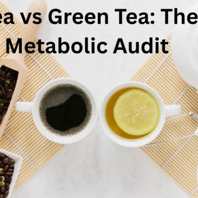 Nutritional comparison table of green and black tea metabolic impact.
