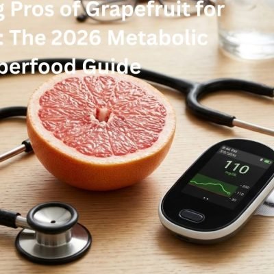 Ek simple diagram jo dikhaye ke grapefruit ke flavonoids (Naringenin) kaise liver cells par "fat burn" ka trigger dabate hain.
